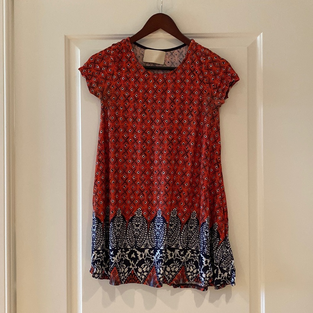 Puella red and blue tunic from Anthropologie